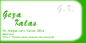 geza kalas business card